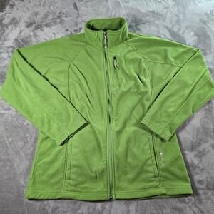 Black Diamond Fleece Jacket Womens Large Green Full‎ Zip Outdoor Lightweight
